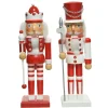 Decoris Kerstfiguur Notenkraker Mdf Rood-Wit 25Cm Diversen|Brico Outlet