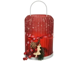 Decoris Theelichthouder Glas 21Cm Rood|Brico Best