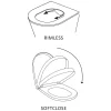 Differenz Hangtoilet Mat Zwart | Soft-Close & Quick Release Toiletzitting |Randloos Toiletpot|Brico Discount