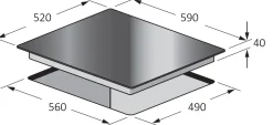 Electrum Inductiekookplaat Pa6041Itc Zwart 60Cm|Brico Outlet