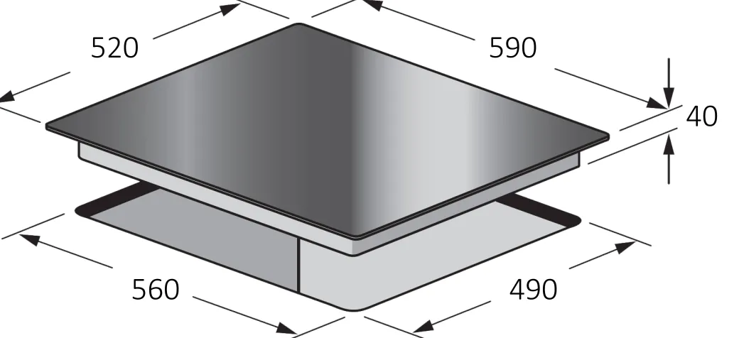 Electrum Inductiekookplaat Pa6041Itc Zwart 60Cm|Brico Outlet