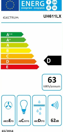 Electrum Onderbouw Afzuigkap Uh611Lx Rvs 60Cm|Brico Clearance