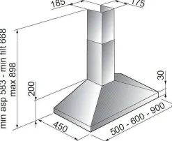 Electrum Schouwafzuigkap Ch611Lx Rvs 60Cm|Brico