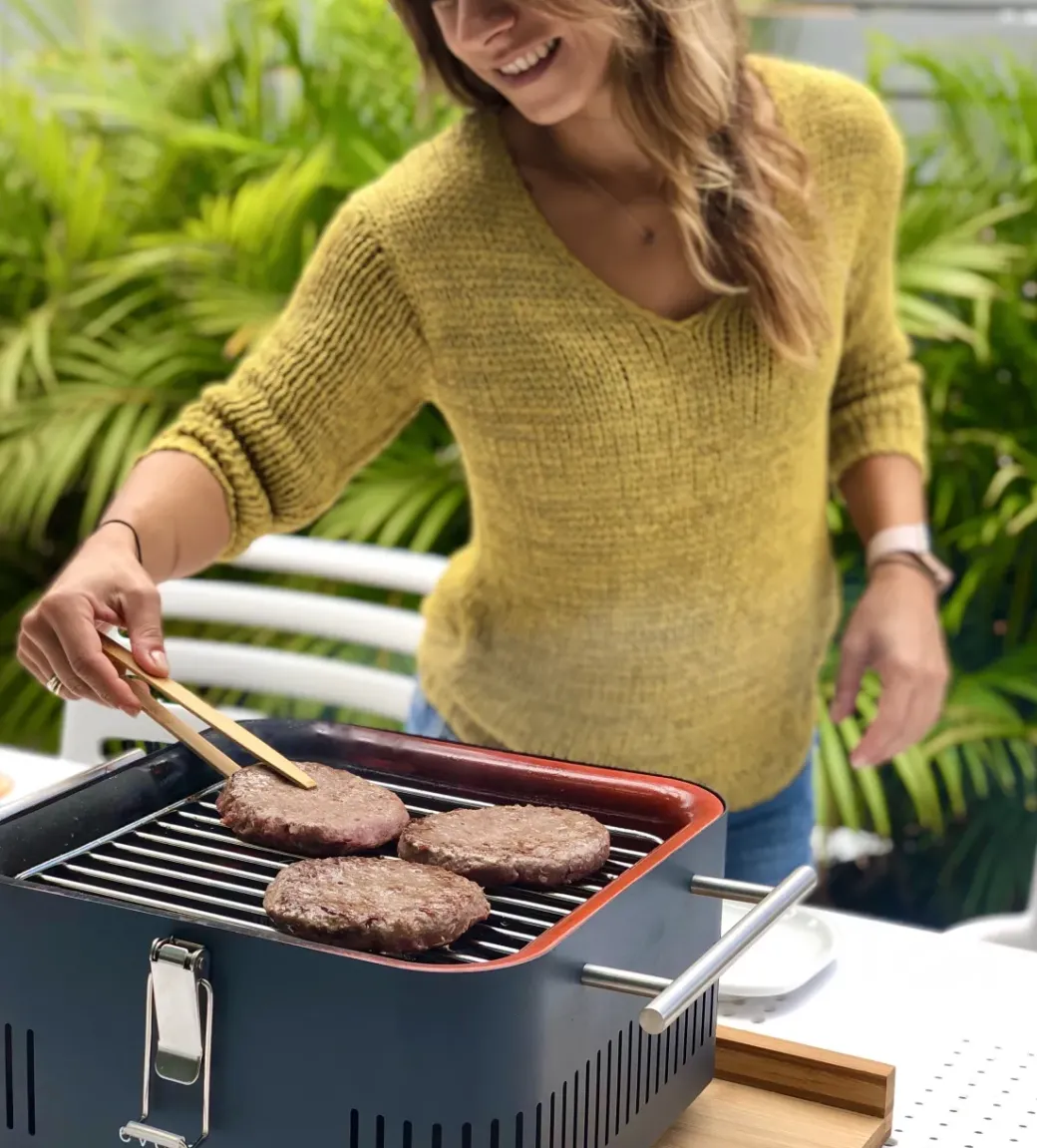 Brico Houtskool Barbecue-Everdure Cube Houtskool Barbecue Khaki 38,4X31,6X22,4Cm