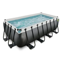 Brico Opzetzwembaden Met Pomp-Exit Black Leather Opzetzwembad Met Filterpomp Zwart 400X200X122Cm