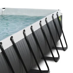 Brico Opzetzwembaden Met Pomp-Exit Black Leather Opzetzwembad Met Overkapping En Zandfilter- En Warmtepomp Zwart 400X200X122Cm
