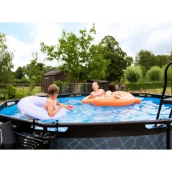 Brico Opzetzwembaden Met Pomp-Exit Wood Opzetzwembad Met Filterpomp Bruin O360X122Cm