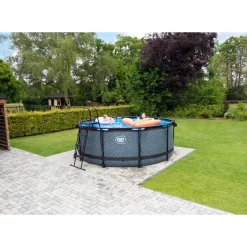 Brico Opzetzwembaden Met Pomp-Exit Wood Opzetzwembad Met Filterpomp Bruin O360X122Cm