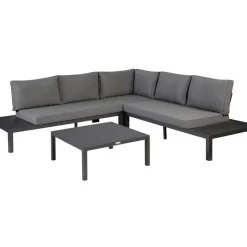 Brico Loungesets-Exotan Loungeset Incl. Kussens - Aluminium - Grijs - 63X245X245