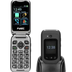 Brico Kluizen-Fysic F25 - Eenvoudige Mobiele Klaptelefoon Voor Senioren Met Sos Noodknop, Zwart