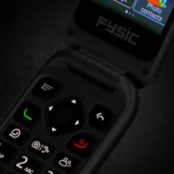 Brico Kluizen-Fysic F25 - Eenvoudige Mobiele Klaptelefoon Voor Senioren Met Sos Noodknop, Zwart
