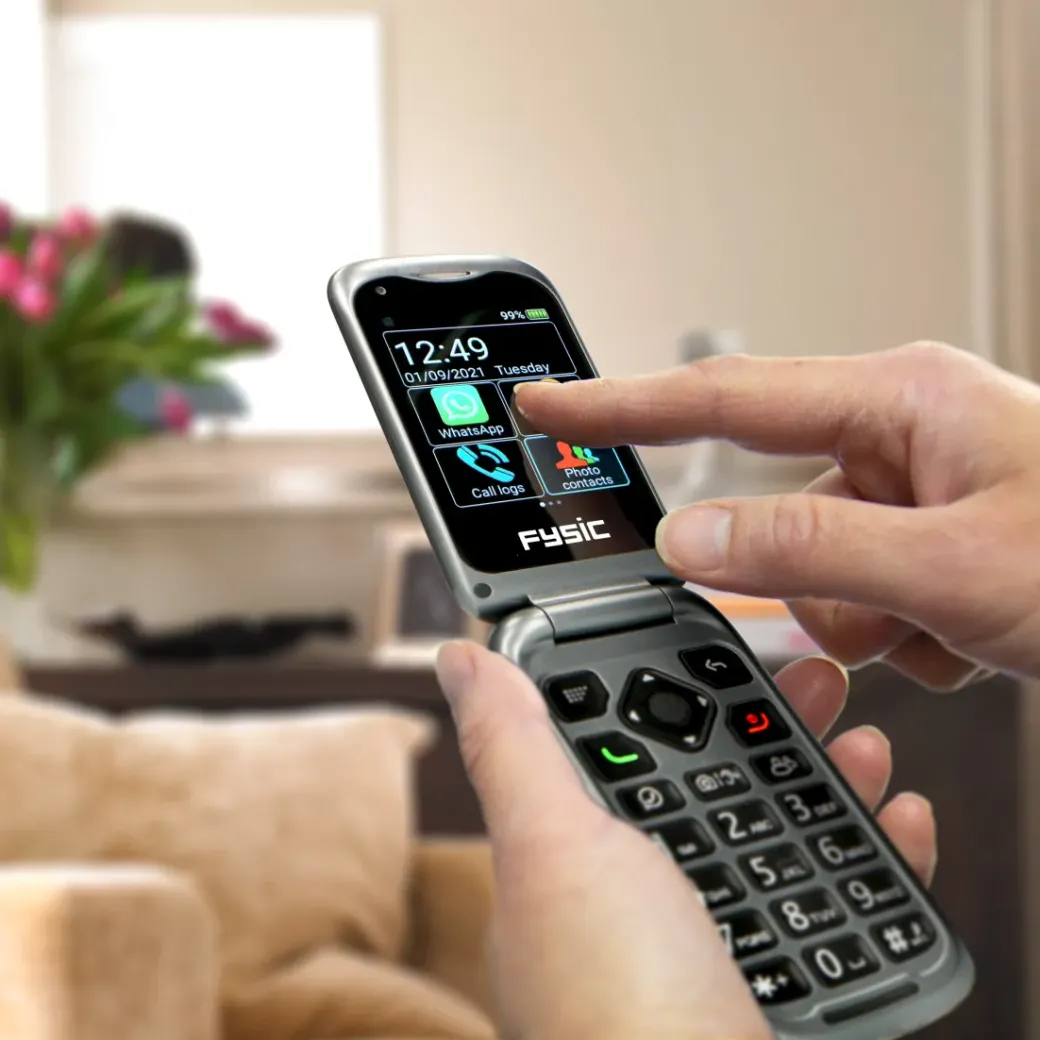 Brico Kluizen-Fysic F25 - Eenvoudige Mobiele Klaptelefoon Voor Senioren Met Sos Noodknop, Zwart