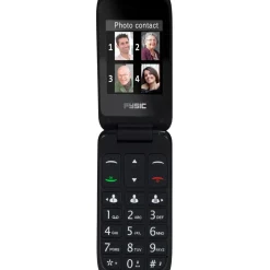 Brico Kluizen-Fysic Fm-9760Zt Mobiele Klaptelefoon Voor Senioren Noodknop Zwart