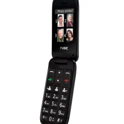Brico Kluizen-Fysic Fm-9760Zt Mobiele Klaptelefoon Voor Senioren Noodknop Zwart