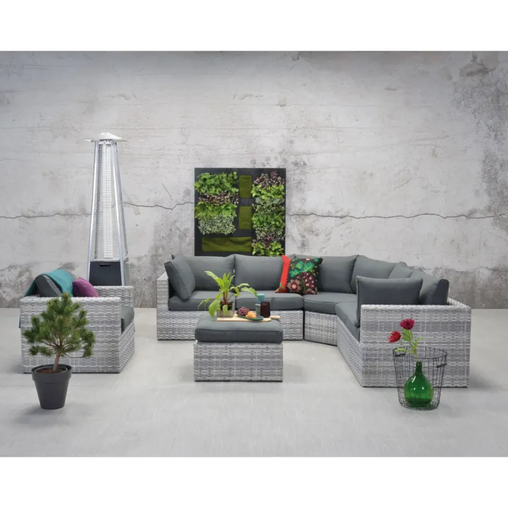 Brico Loungesets-Garden Impressions Carlo Loungeset 5-Delig Xl - Licht Grijs