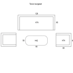 Brico Loungesets-Garden Impressions Tarulo Loungeset 4-Delig - Donker Grijs