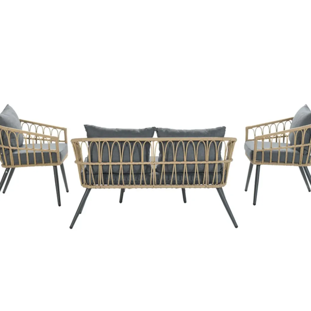 Brico Loungesets-Garden Impressions Tarulo Loungeset 4-Delig - Donker Grijs
