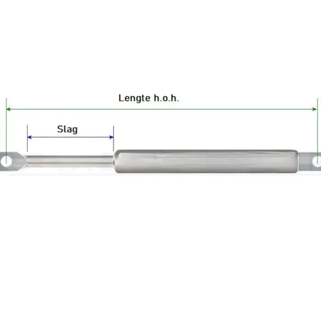 Brico Hoek- & Ankerwerk-Gasveer Zwart - 550Mm - 290N - Inclusief Bevestigingen