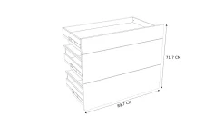 Geheel Van 1 Lade + 2 Korflades Keukenkast Modulo Emy Hout 90X72Cm|Brico