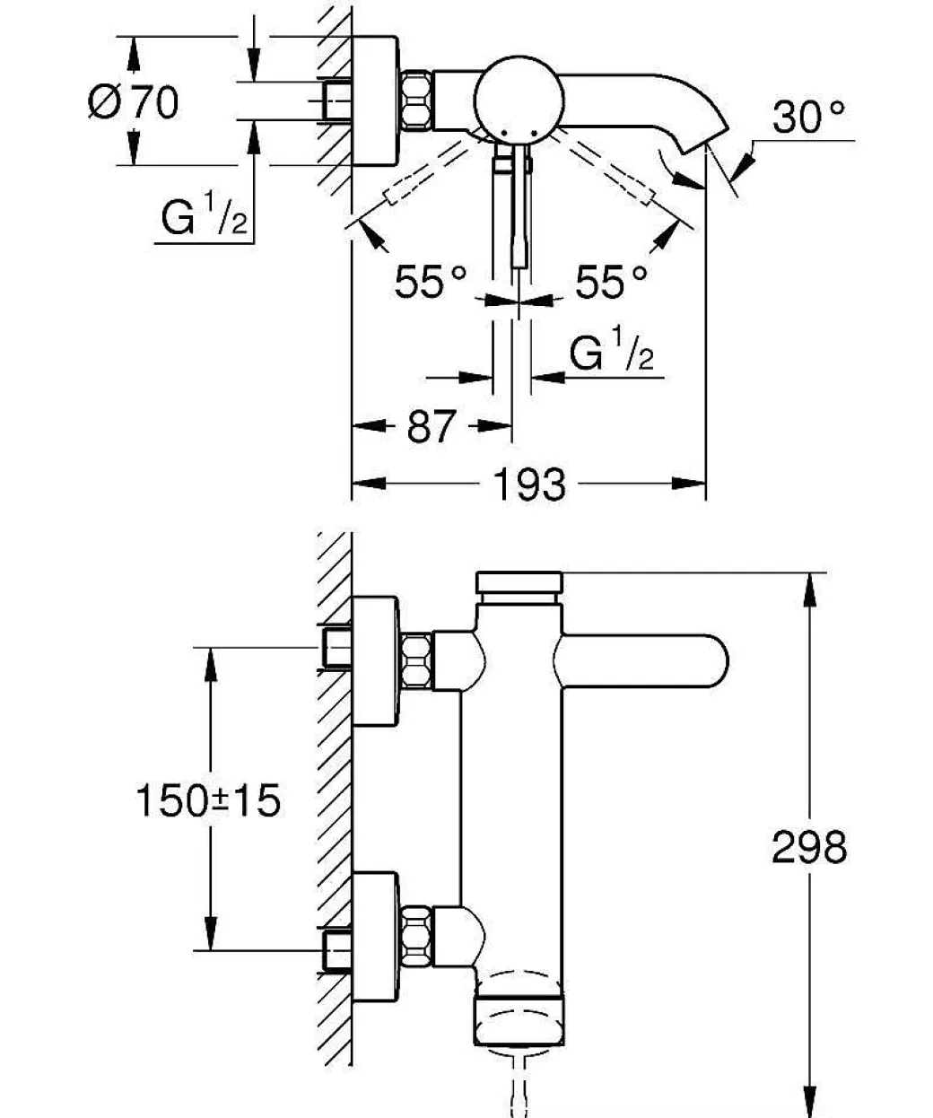 Grohe Bad- En Douchemengkraan Essence Geborsteld Donkergrijs/Hard Graphite|Brico Hot
