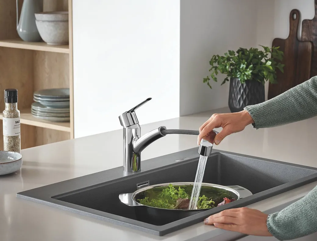Grohe Quickfix Start Keukenmengkraan Met Uittrekbare Handdouche Chroom|Brico