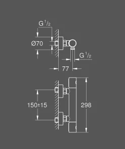 Grohe Thermostatische Douchemengkraan Grohterm 1000 Cosmopolitan M Donkergrijs Geborsteld|Brico Sale
