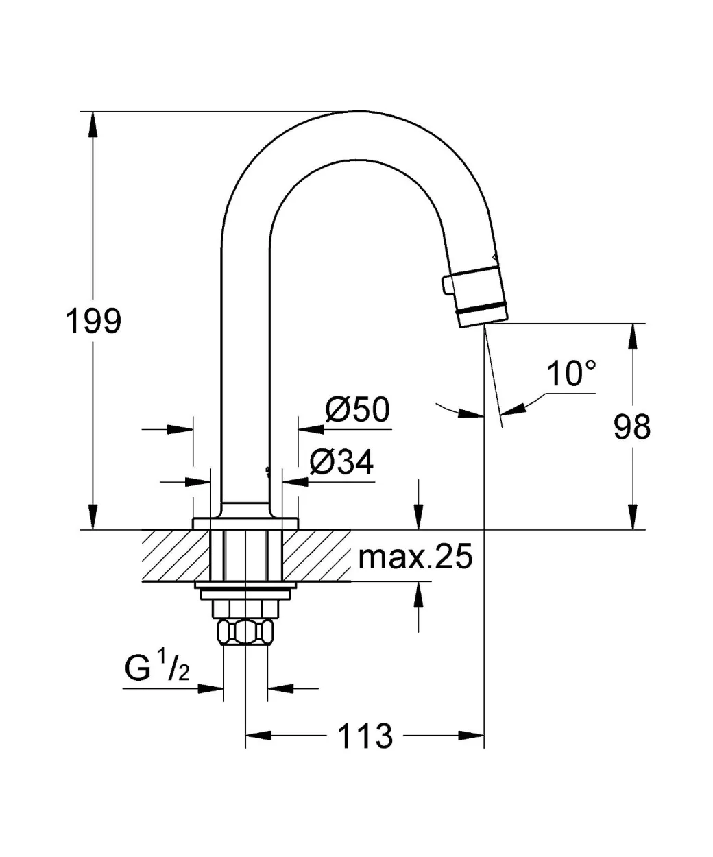 Grohe Toiletkraan Universal Chroom|Brico Hot