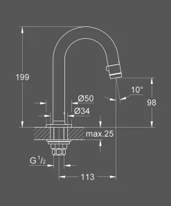 Grohe Toiletkraan Universal Donkergrijs Geborsteld|Brico Hot