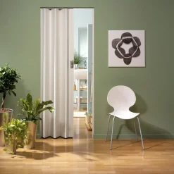 Brico Schuifdeuren-Grosfillex Vouwdeur 'Spacy' Pvc Wit Nerf 205X84Cm