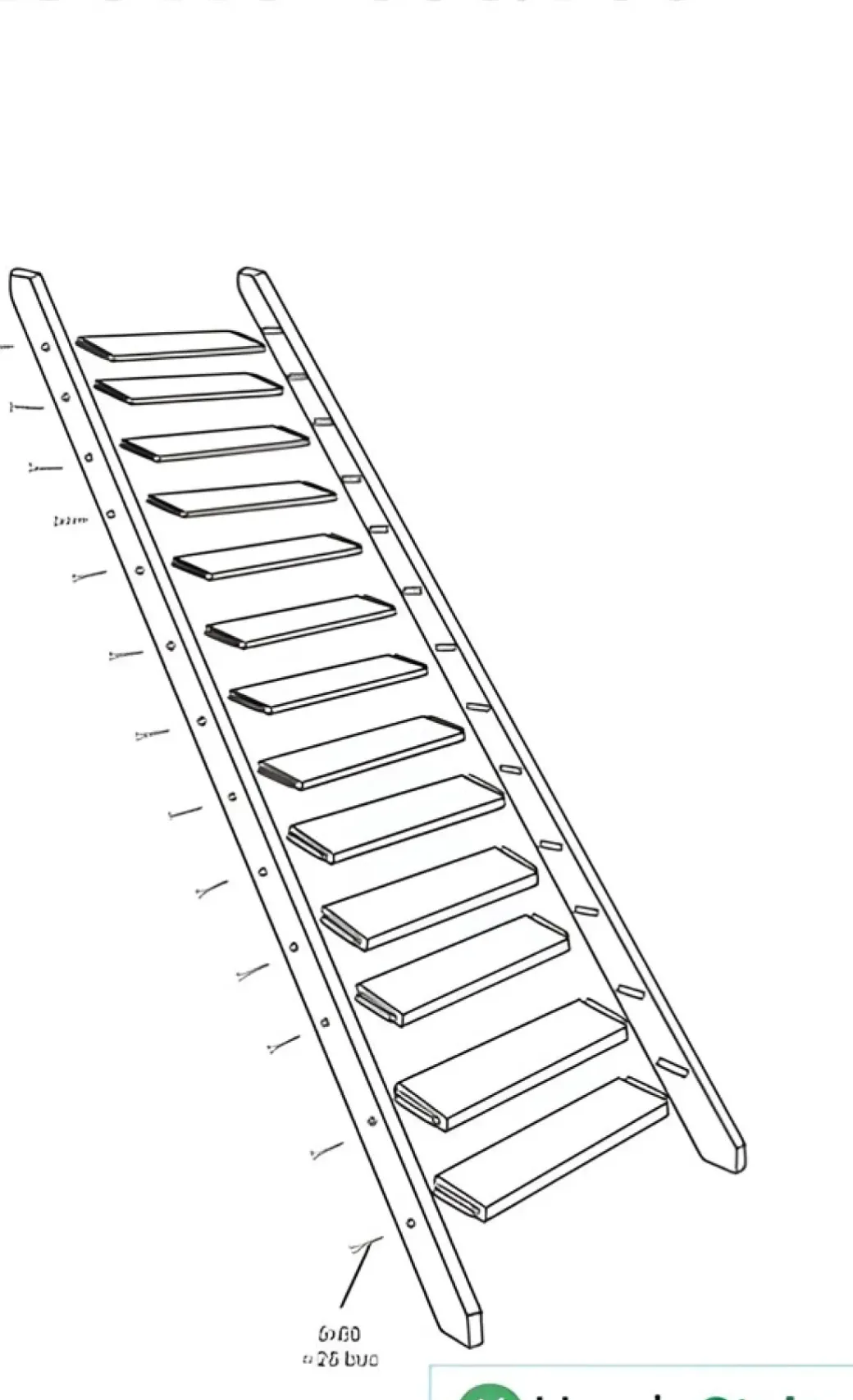 Brico Zoldertrappen-Handystairs Steektrap "Rustic70" - 70Cm Breed - Hoogte 280Cm - 13 Treden Van Grenenhout (30Mm)
