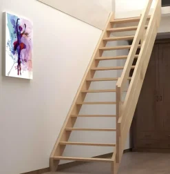Brico Zoldertrappen-Handystairs Steektrap "Rustic60" - 60Cm Breed - Hoogte 280Cm - 13 Treden Van Grenenhout (30Mm)