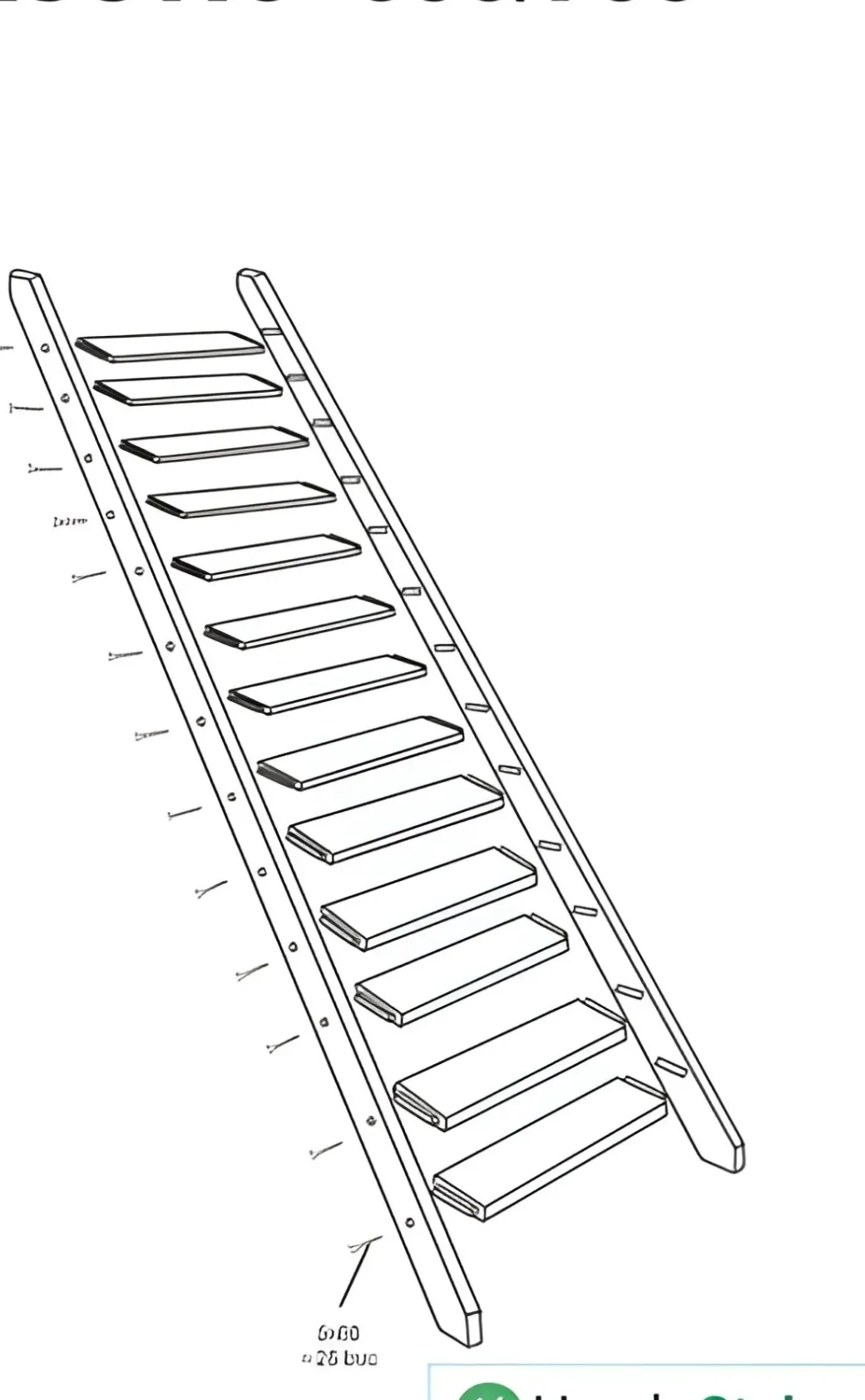 Brico Zoldertrappen-Handystairs Steektrap "Rustic60" - 60Cm Breed - Hoogte 280Cm - 13 Treden Van Grenenhout (30Mm)