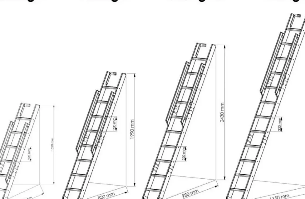 Brico Zoldertrappen-Handystairs Uitschuifbare Steektrap Max6 - H=152 Cm - Grenenhout - Zwart