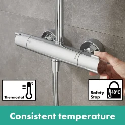 Hansgrohe Thermostatische Douchekraan Ecostat Zwart Mat|Brico Online