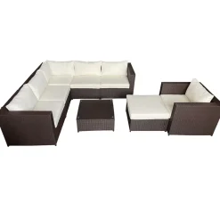 Brico Loungesets-Happy Garden Buitenmeubelsets Cargese - Bruin - Geweven Hars