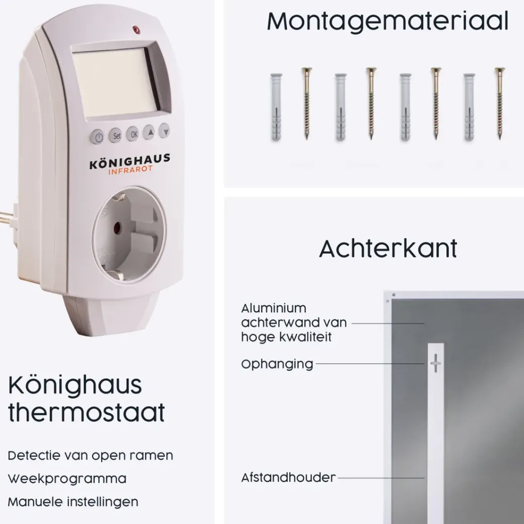 Brico Infrarood & Halogeenradiators<Infrarood Verwarming M-Serie 1000W Met Thermostaat
