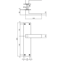 Brico Deurbeslag-Intersteel Deurklink Amsterdam + Plaat 250X55X2Mm Blind Geborsteld Rvs