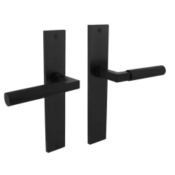 Brico Deurbeslag-Intersteel Deurklink Bau-Stil Op Plaat 245X45 Mm Blind Matzwart