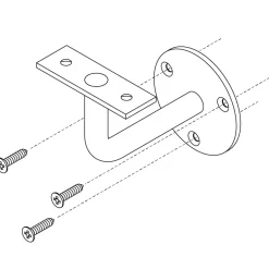 Brico Trapleuningen-Intersteel Leuninghouder Hol Zadel Blind Messing Gelakt