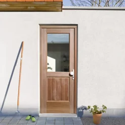 Brico Voordeuren-Jewe Ingekaste Buitendeur 'Brussel' Hardhout Rechts 83Cm