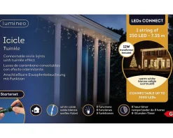 Kerstverlichting Connect Gordijn 250 Led Lampjes Warm Wit|Brico New