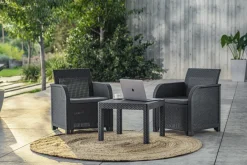 Brico Loungesets-Keter Balkon Loungeset Rosalie + Kussens Wicker 3-Delig