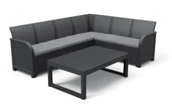Brico Loungesets-Keter Hoekbank Loungeset Rosalie + Tuintafel Lyon