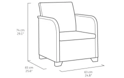 Brico Loungesets-Keter Rosalie Lounge Set Grafiet 113X74X65Cm