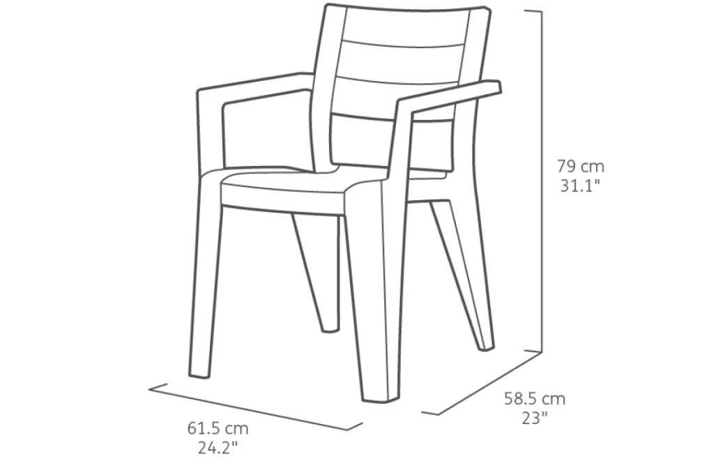 Brico Tuinstoelen-Keter Tuinstoel Julie Grafiet 61,5X58,5X79Cm