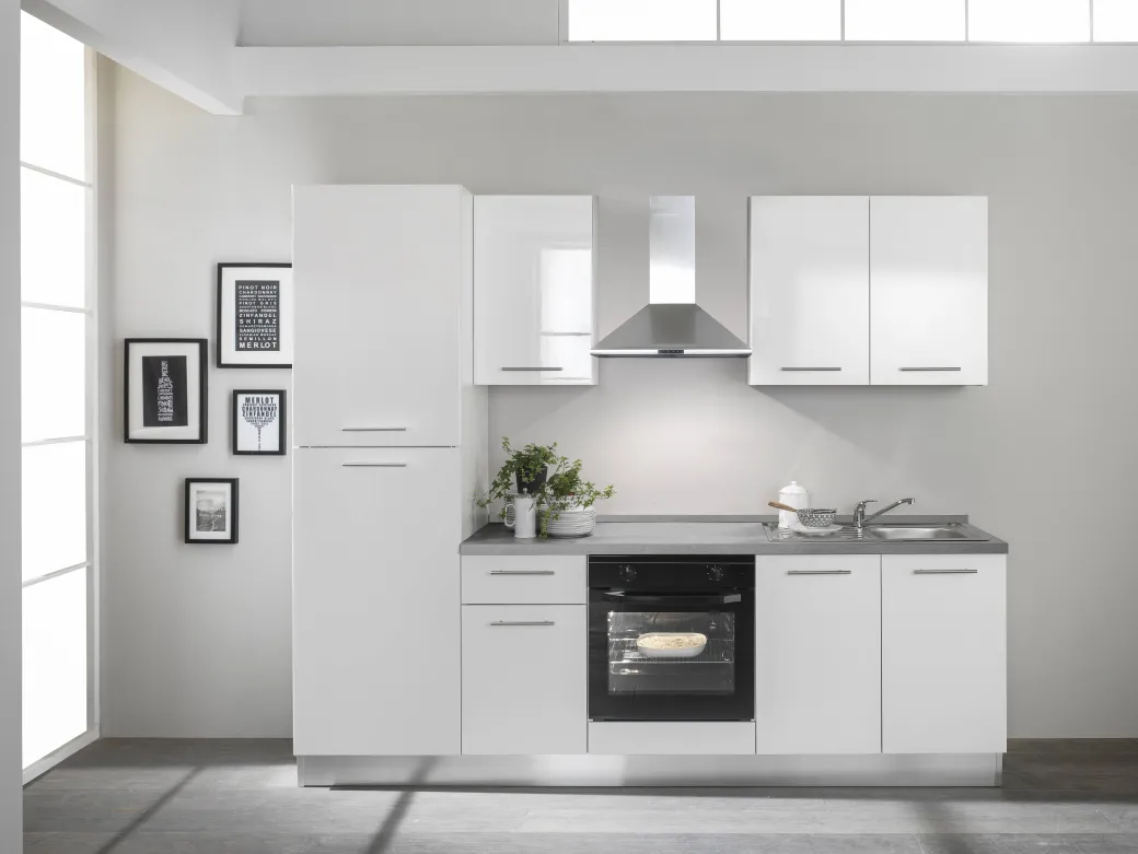 Keukenblok 'Venus' Wit Hoogglans 250Cm|Brico Best