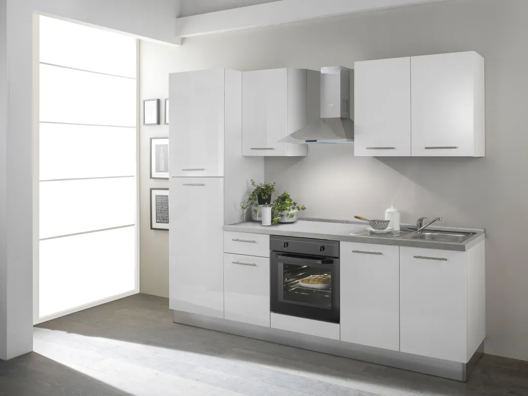 Keukenblok 'Venus' Wit Hoogglans 250Cm|Brico Best