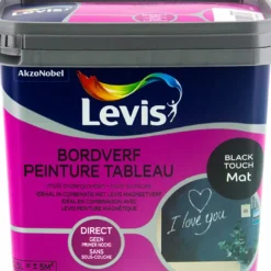 Brico Decoratieve Verf-Levis Verf 'Bord' Black Touch Mat 500Ml