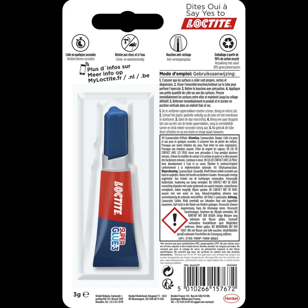 Brico Lijm- & Kitpistolen-Loctite Secondelijm Original Universal 3Gr