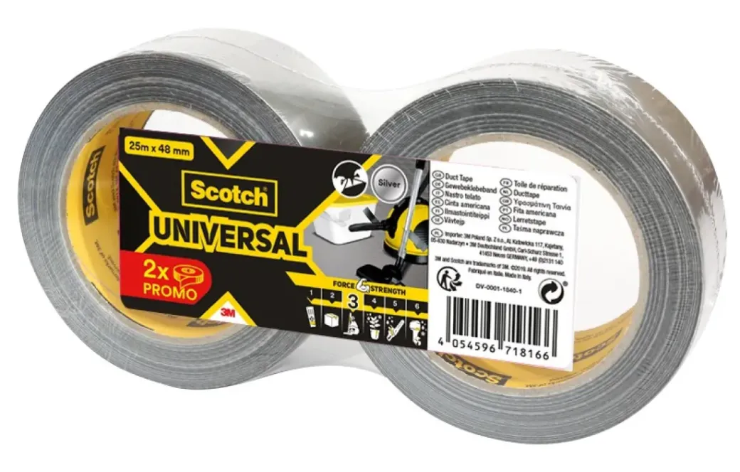 Brico Dubbelzijdige Tape-3M Scotch Ducttape Universal Grijs 25M 48Mm